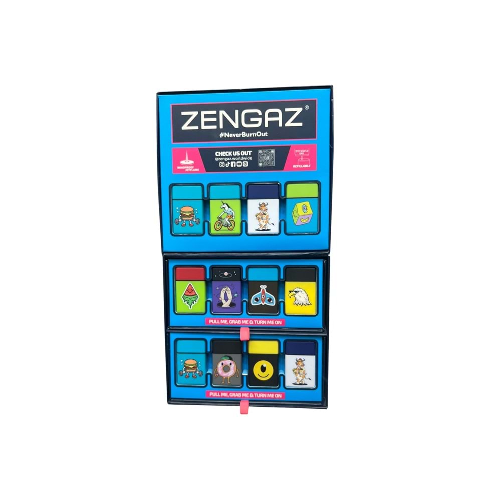 ZENGAZ 97333 TK CUBE DİSPLAY MİXED DESIGNS ÇAKMAK