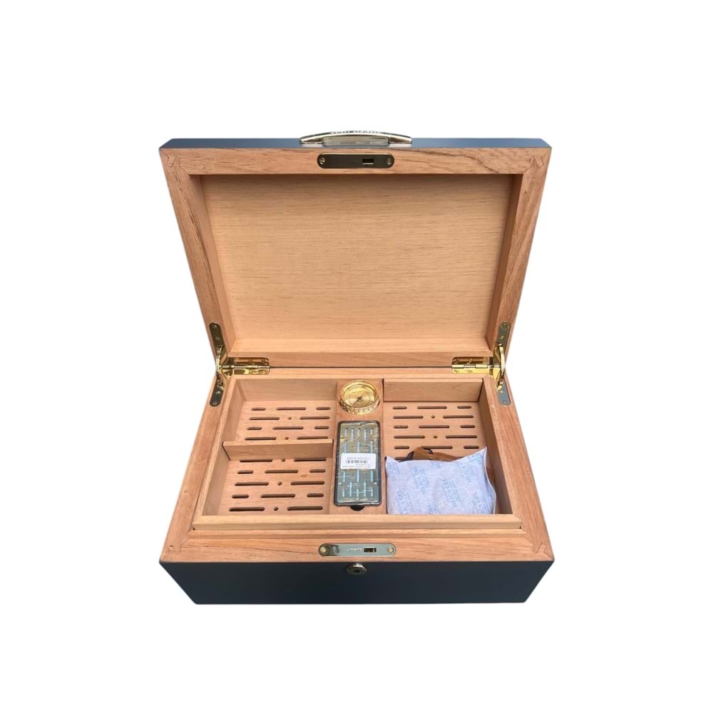 ANGELO HUMİDOR GERÇEK AHŞAP 120 LİK ANTRASİT