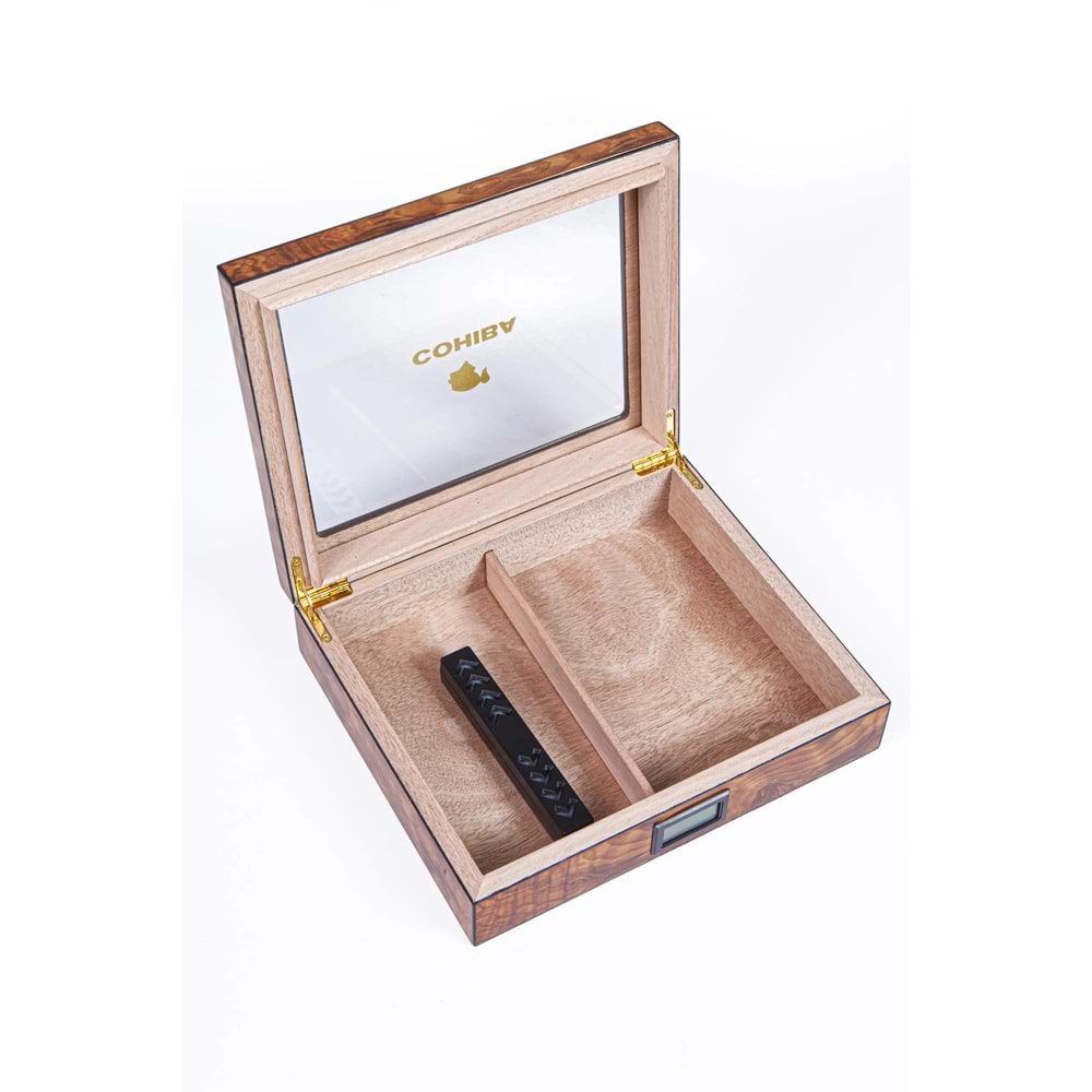 COHIBA HUMIDOR CHUM044 KAHVERENGİ AHŞAP VE CAMLI 50 KAPASİTELİ