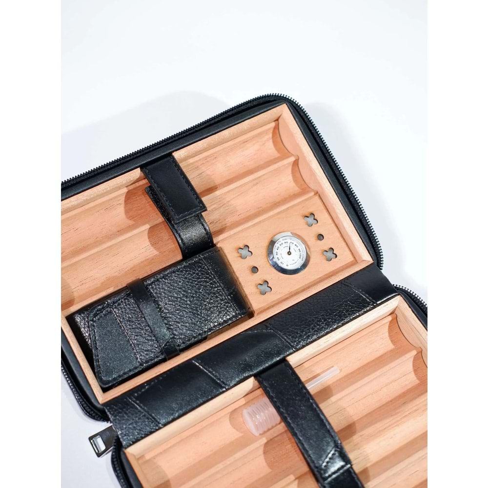 PARMİDA DERİ SİYAH SEYAHAT HUMİDOR PSH096