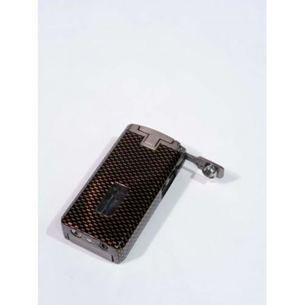 COHIBA ÇAKMAK V- CUTTER VE TOURCLU SİYAH-GREY ÇİFT PÜRMÜZLÜ ÇAKMAK CCM0763