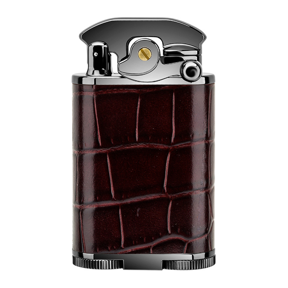 LUBİNSKİ DERİ KAPLAMA DELİCİLİ PURO ÇAKMAĞI BROWN