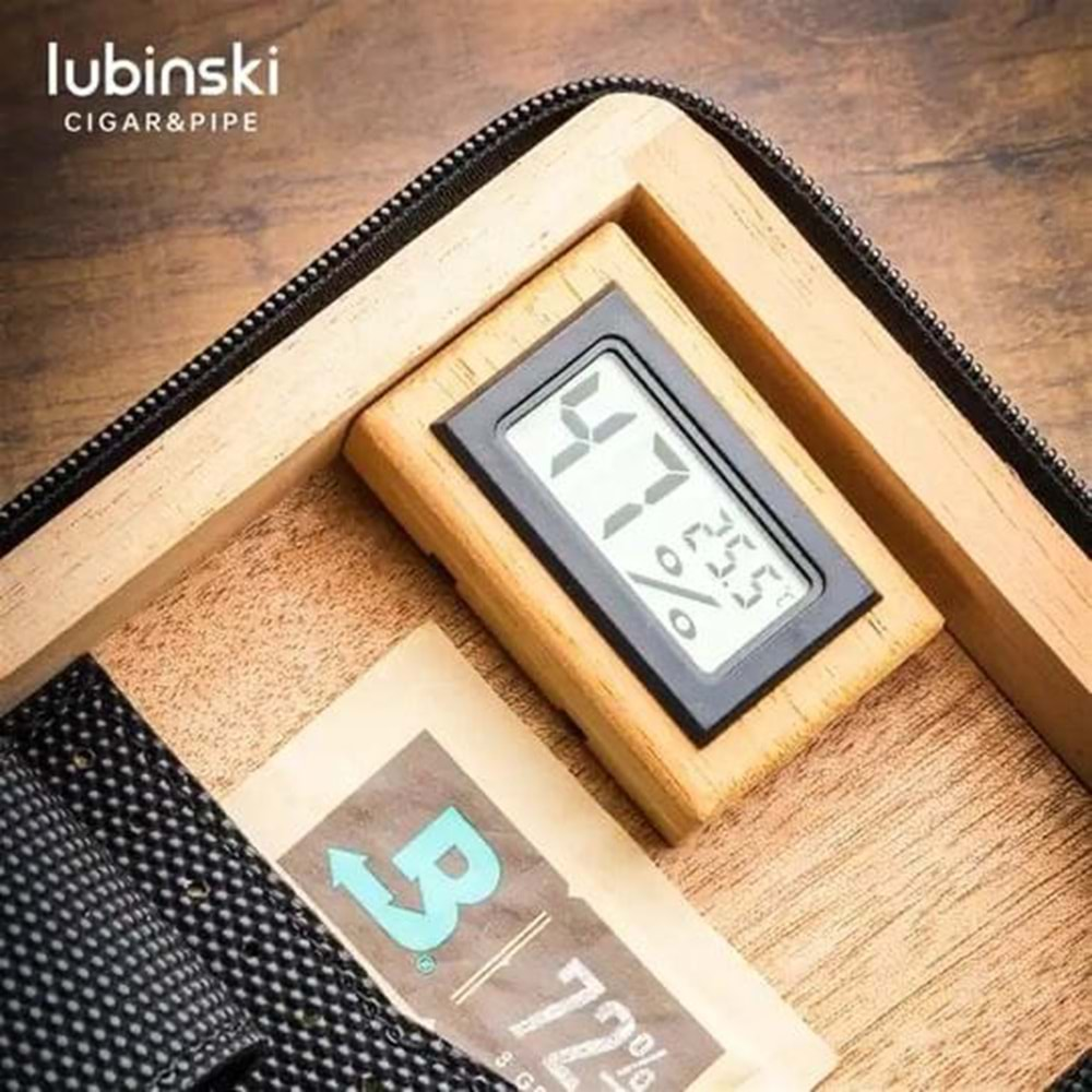 LUBİNSKİ DERİ-SİLİKON SEYAHAT HUMİDOR BLACK YJA-50016-BK