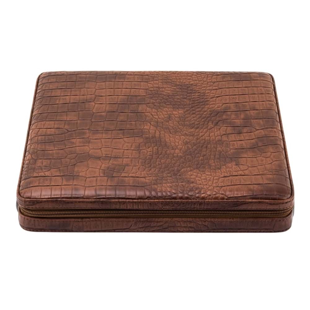 LUBİNSKİ DERİ SLİM SEYAHAT HUMİDOR BROWN