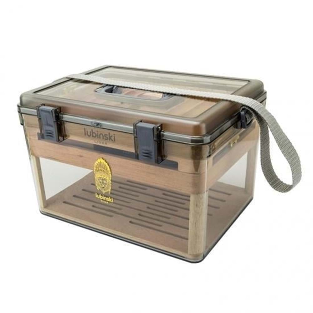 LUBİNSKİ DIŞI ŞEFFAF PLEXİ İÇİN SEDİR HUMİDOR 100s