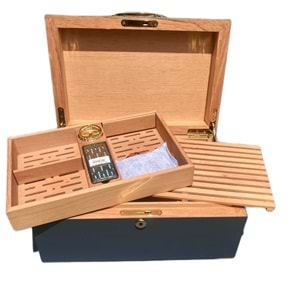 ANGELO HUMİDOR GERÇEK AHŞAP 120 LİK ANTRASİT