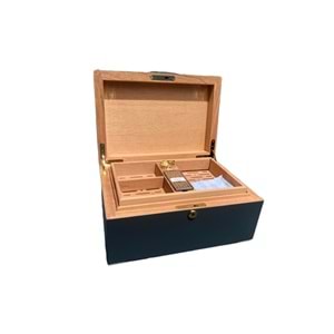 ANGELO HUMİDOR GERÇEK AHŞAP 120 LİK ANTRASİT