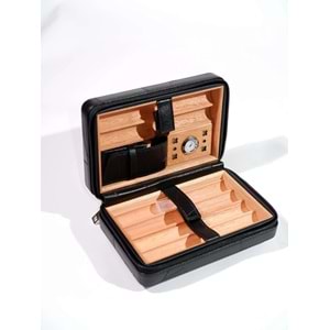 PARMİDA DERİ SİYAH SEYAHAT HUMİDOR PSH096