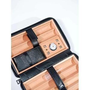 PARMİDA DERİ SİYAH SEYAHAT HUMİDOR PSH096