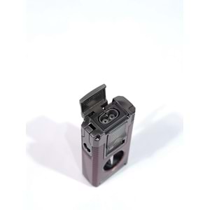 COHIBA ÇAKMAK V- CUTTER VE TOURCLU SİYAH-GREY-KIRMIZI ÇİFT PÜRMÜZLÜ ÇAKMAK CCM0761