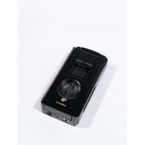 COHIBA ÇAKMAK V- CUTTER VE TOURCLU SİYAH ÇİFT PÜRMÜZLÜ ÇAKMAK CCM0760