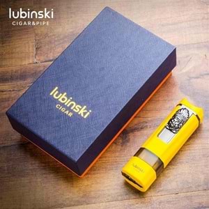 LUBİNSKİ LİON SEHPALI DELİCİLİ TEK TORCH PURO ÇAKMAĞI ROSE GOLD