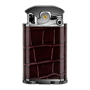 LUBİNSKİ DERİ KAPLAMA DELİCİLİ PURO ÇAKMAĞI BROWN