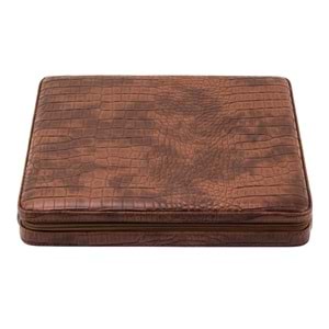 LUBİNSKİ DERİ SLİM SEYAHAT HUMİDOR BROWN