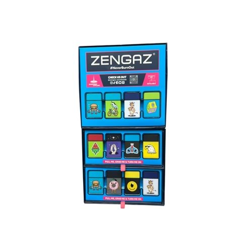 ZENGAZ 97333 TK CUBE DİSPLAY MİXED DESIGNS ÇAKMAK