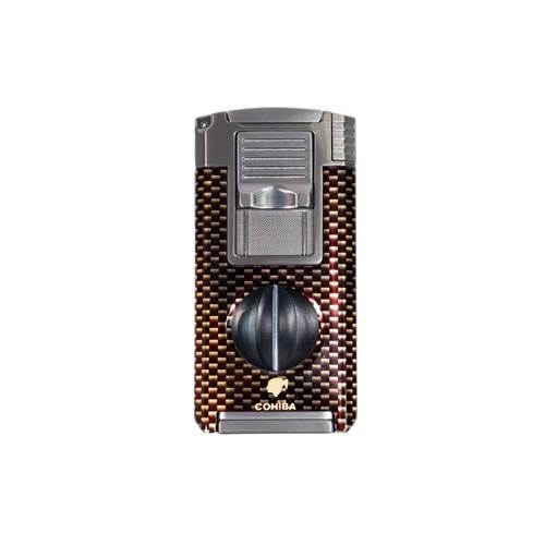 COHIBA ÇAKMAK V- CUTTER VE TOURCLU SİYAH-GREY ÇİFT PÜRMÜZLÜ ÇAKMAK CCM0763