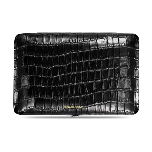CİGARLONG DERİ SEYAHAT HUMİDOR CROCO 10s BLACK