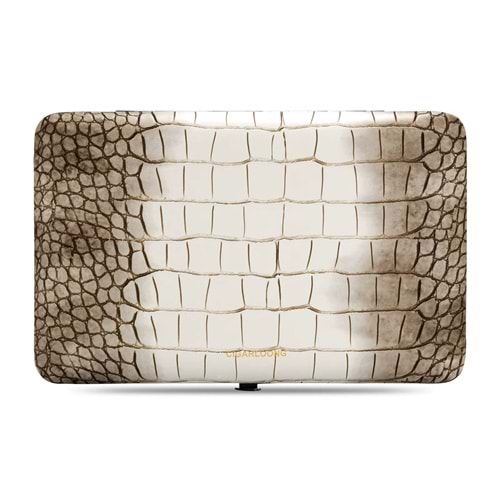 CİGARLONG DERİ SEYAHAT HUMİDOR CROCO 10s BLACK-WHİTE