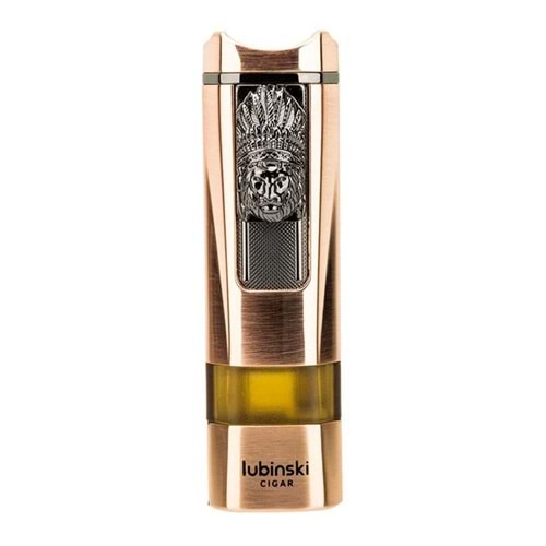 LUBİNSKİ LİON SEHPALI DELİCİLİ TEK TORCH PURO ÇAKMAĞI ROSE GOLD